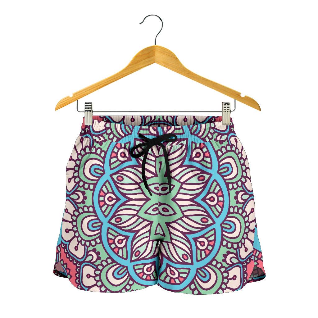 Pastel Mandala Bohemian Pattern Print Women's Shorts