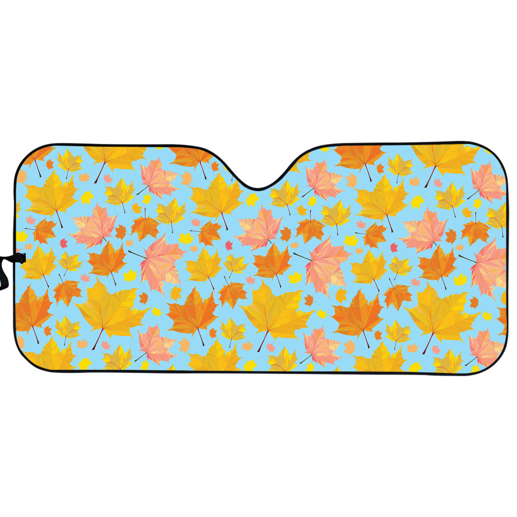 Pastel Maple Leaves Pattern Print Car Sun Shade