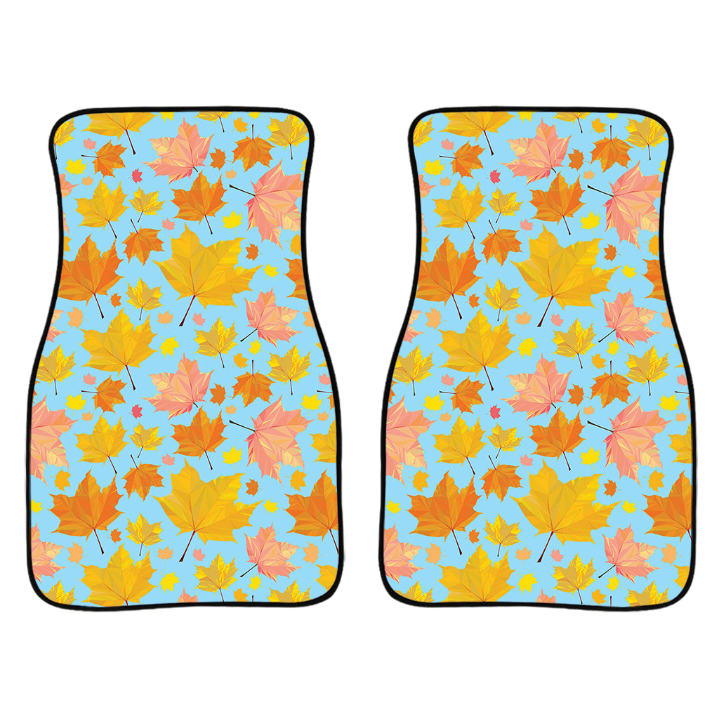 Pastel Maple Leaves Pattern Print Front Car Floor Mats