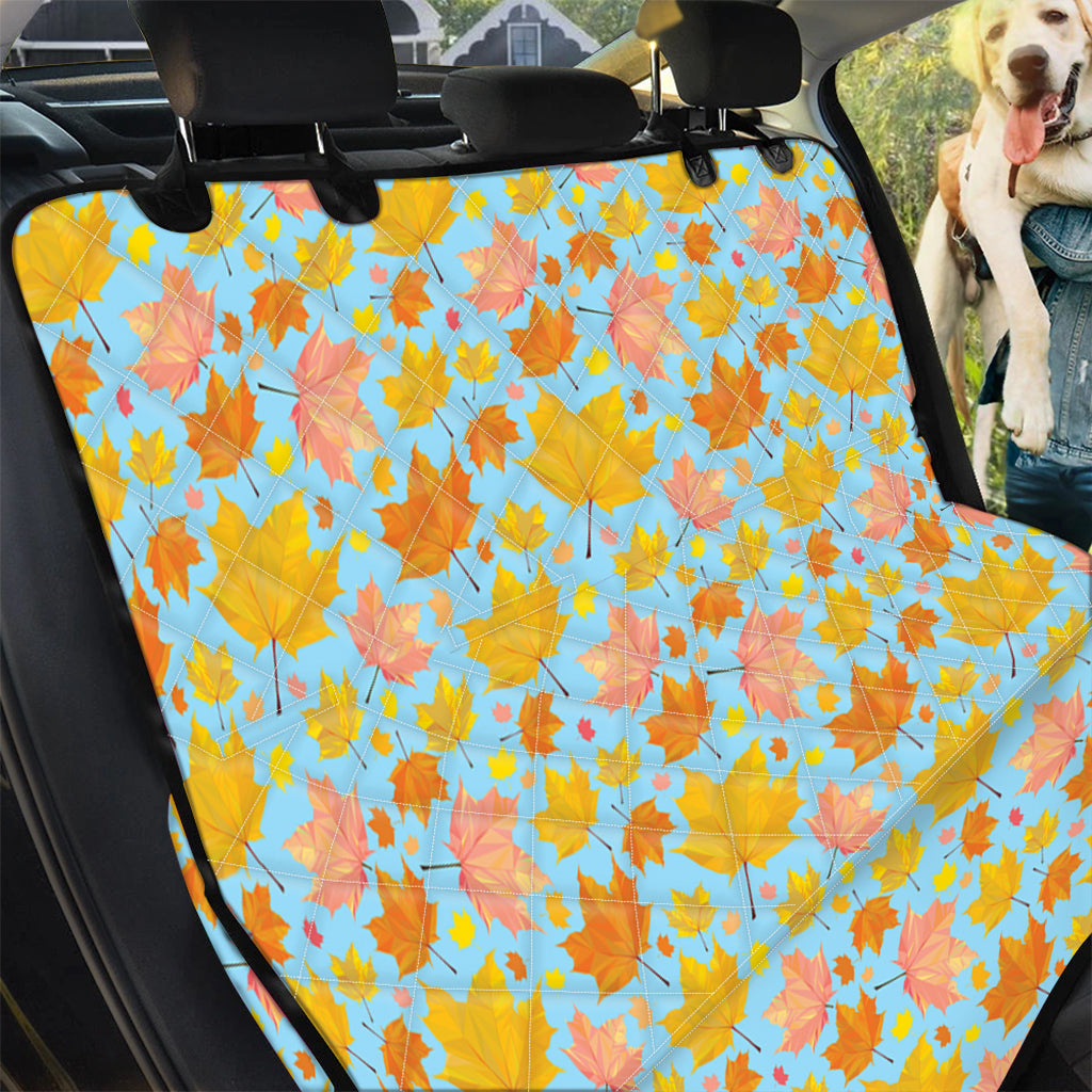 Pastel Maple Leaves Pattern Print Pet Car Back Seat Cover