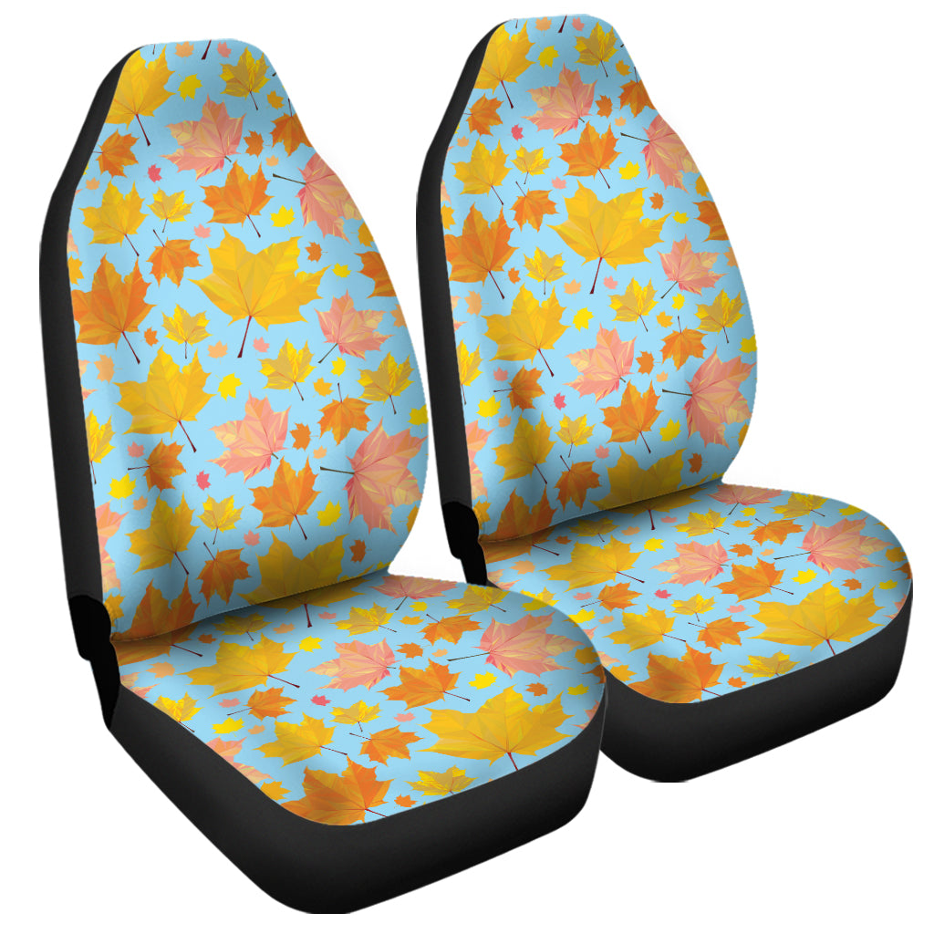 Pastel Maple Leaves Pattern Print Universal Fit Car Seat Covers