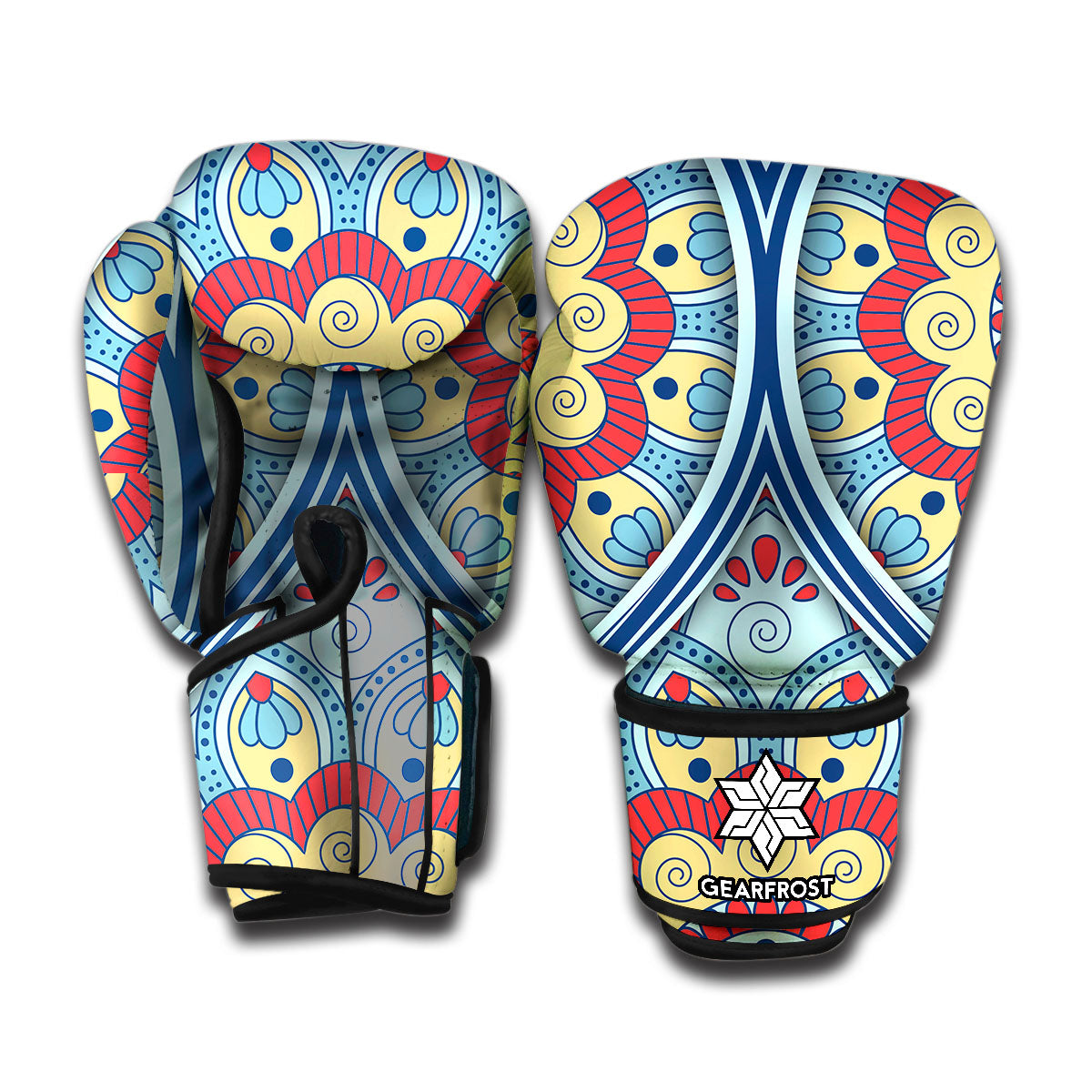 Pastel Ornament Mandala Print Boxing Gloves