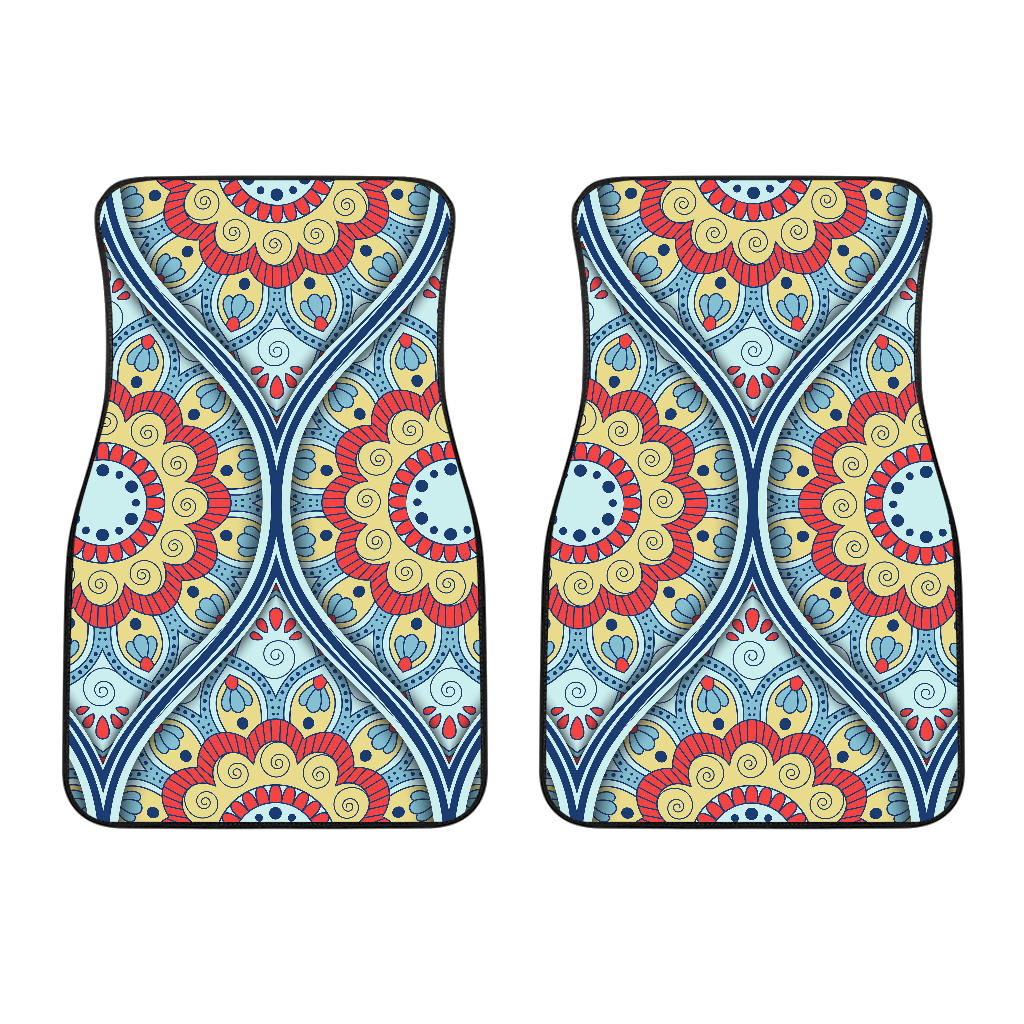 Pastel Ornament Mandala Print Front Car Floor Mats