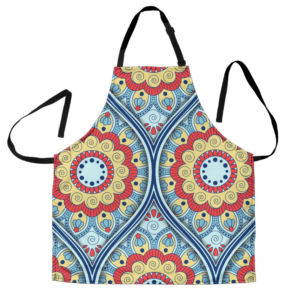 Pastel Ornament Mandala Print Men's Apron