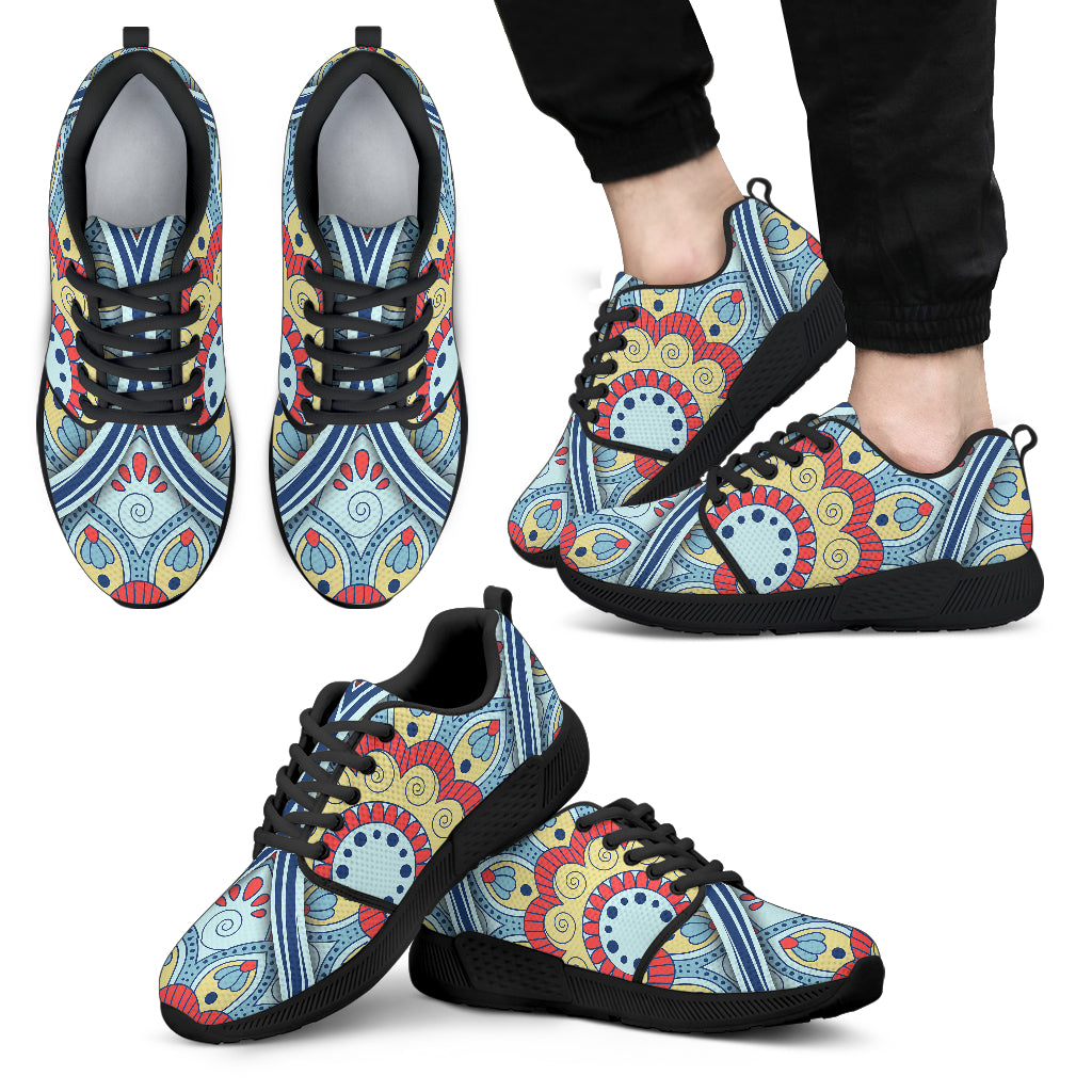 Pastel Ornament Mandala Print Men's Athletic Shoes