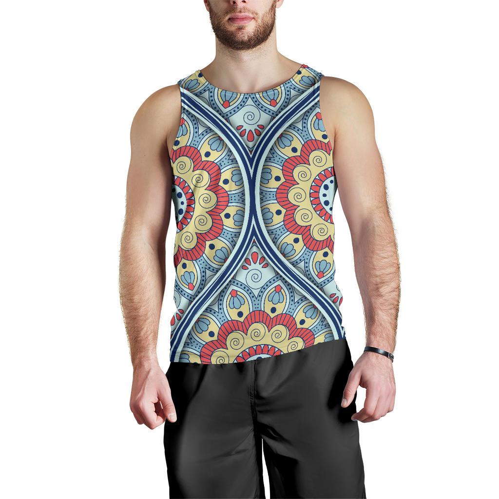 Pastel Ornament Mandala Print Men's Tank Top