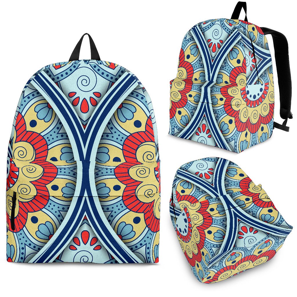 Pastel Ornament Mandala Print School Backpack