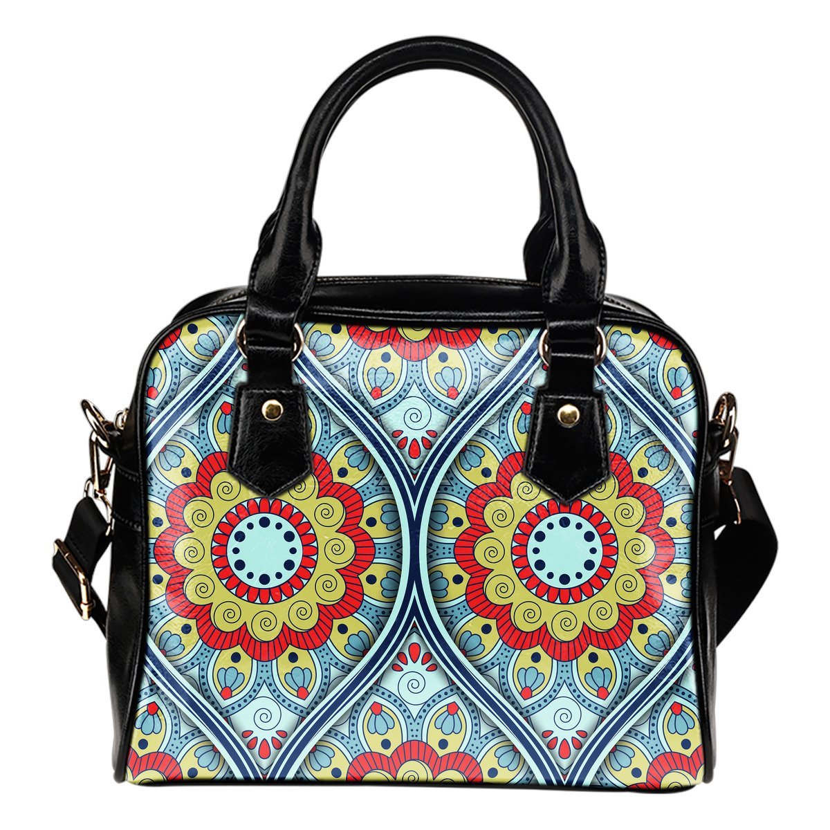 Pastel Ornament Mandala Print Shoulder Handbag