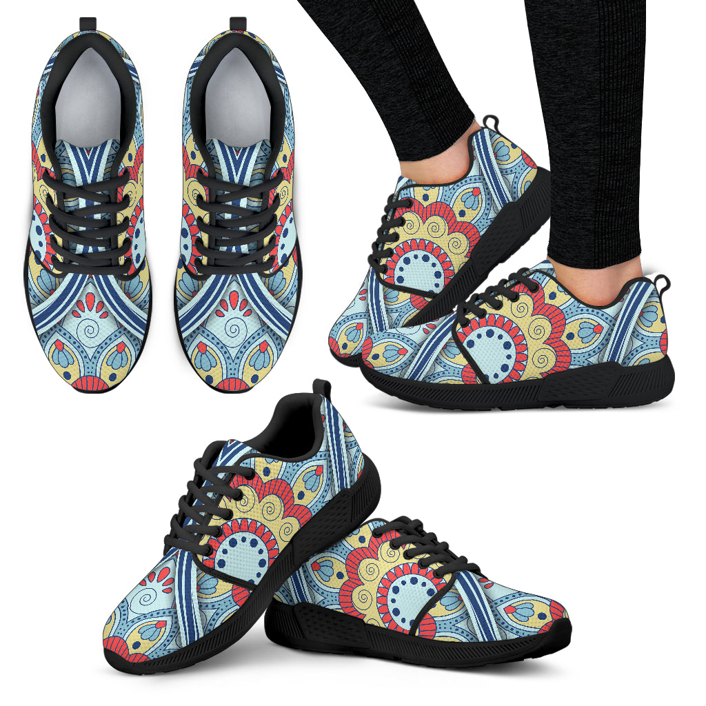 Pastel Ornament Mandala Print Women's Athletic Shoes