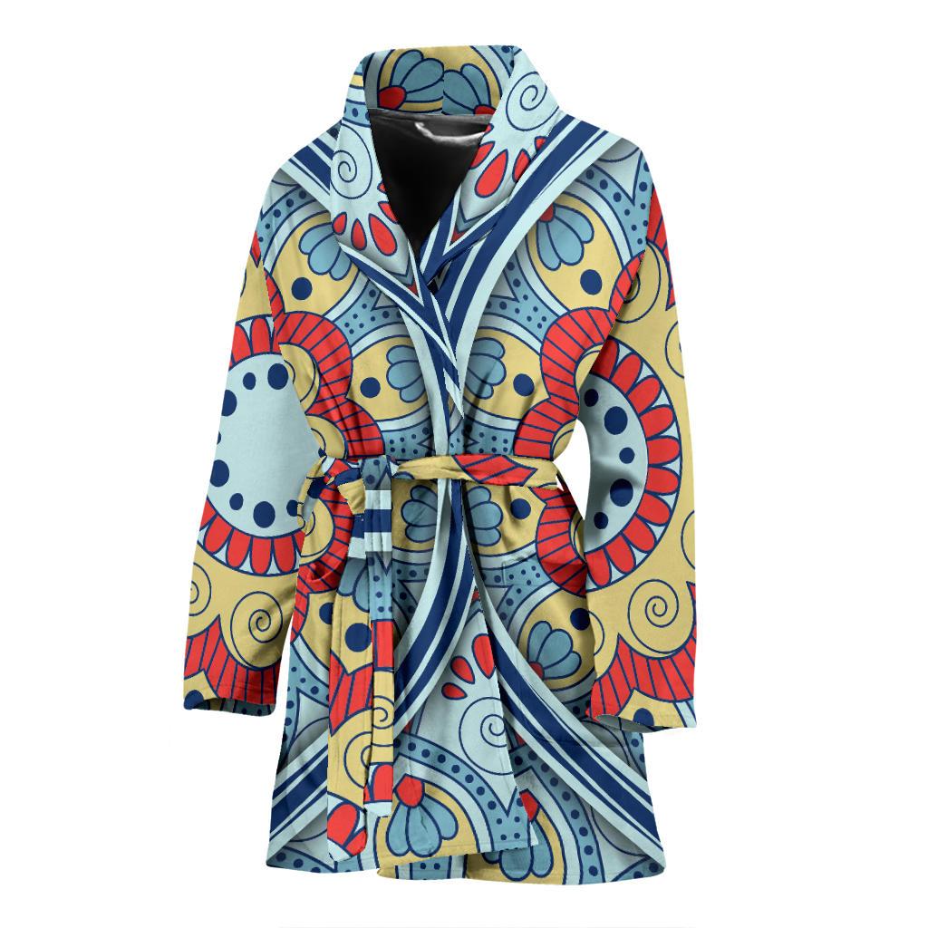 Pastel Ornament Mandala Print Women's Bathrobe