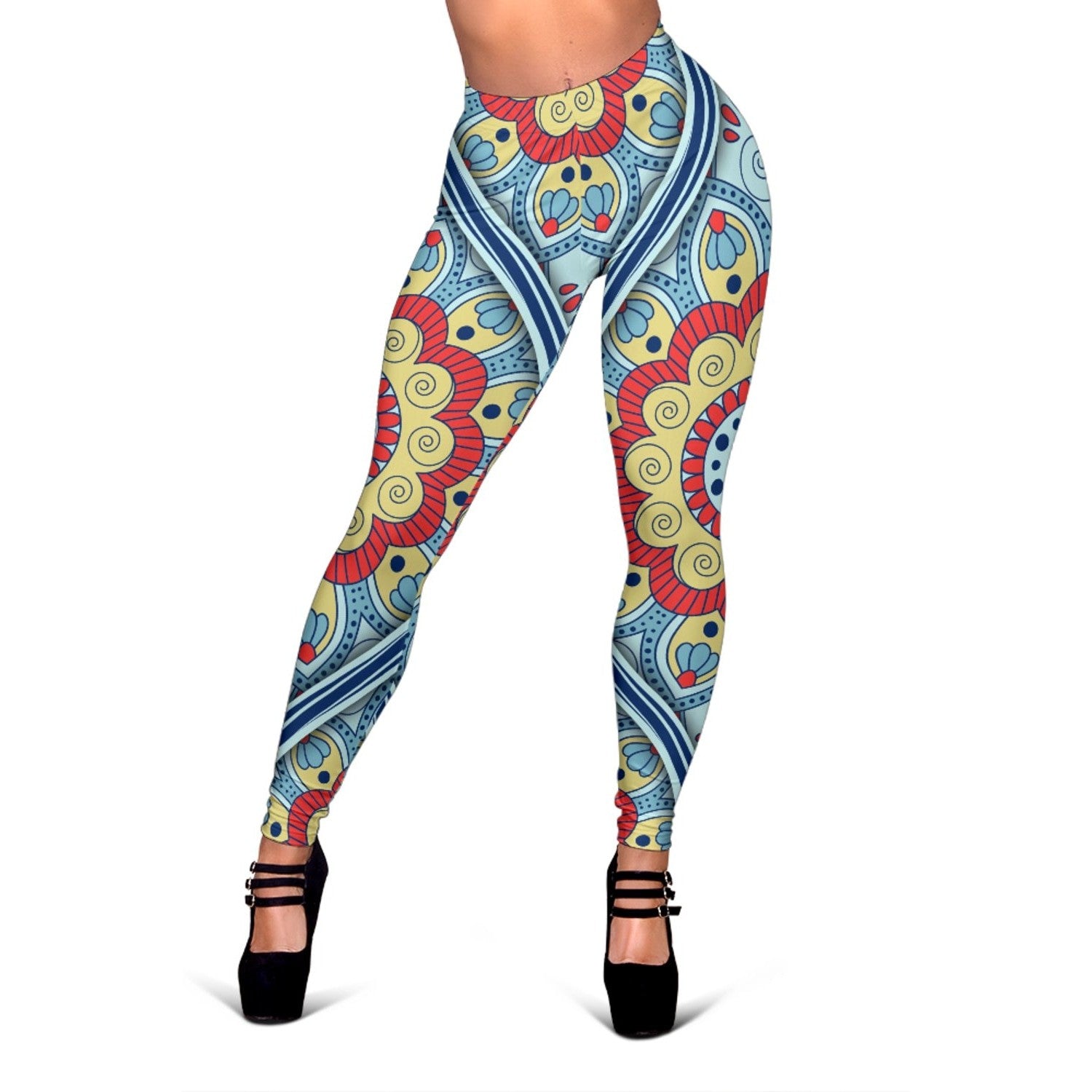 Pastel Ornament Mandala Print Women's Leggings