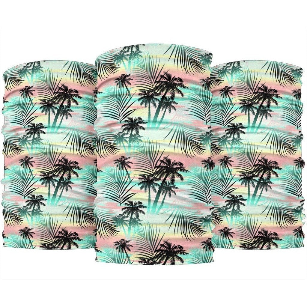 Pastel Palm Tree Pattern Print 3-Pack Bandanas