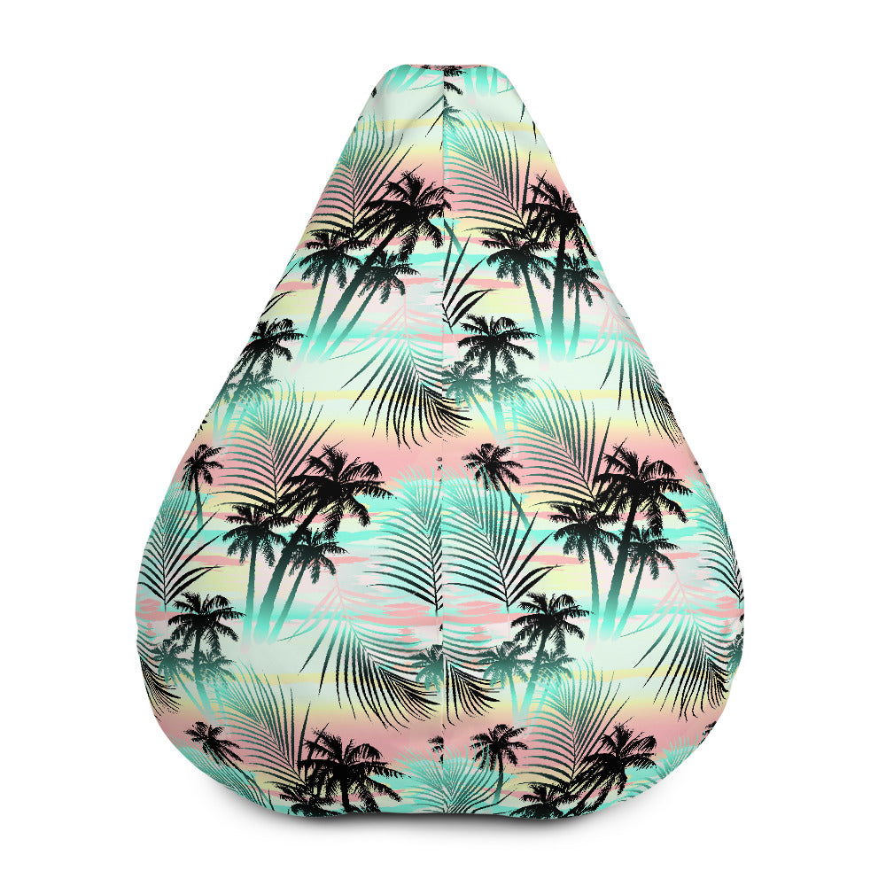 Pastel Palm Tree Pattern Print Bean Bag Cover