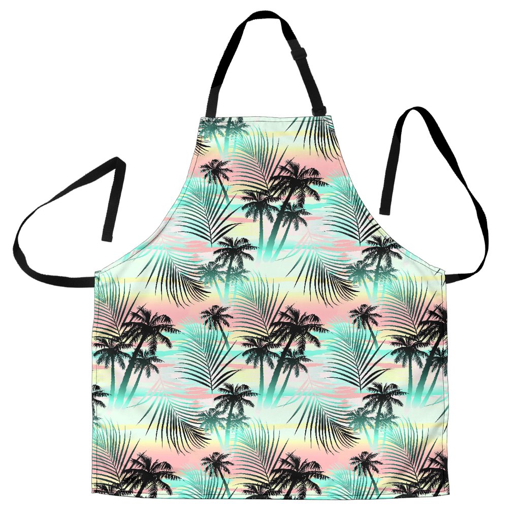 Pastel Palm Tree Pattern Print Women's Apron