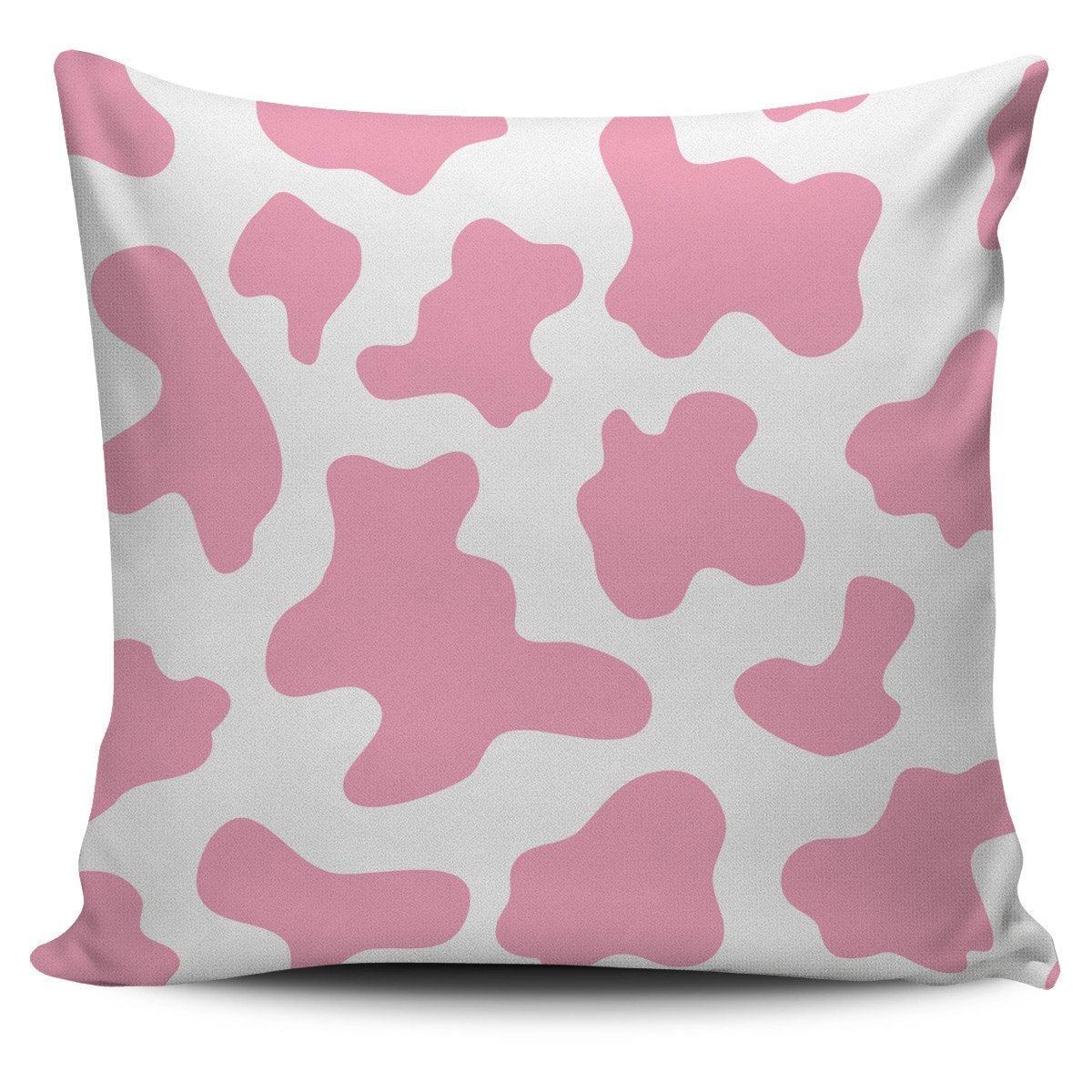 Pastel Pink And White Cow Print Pillow Cover