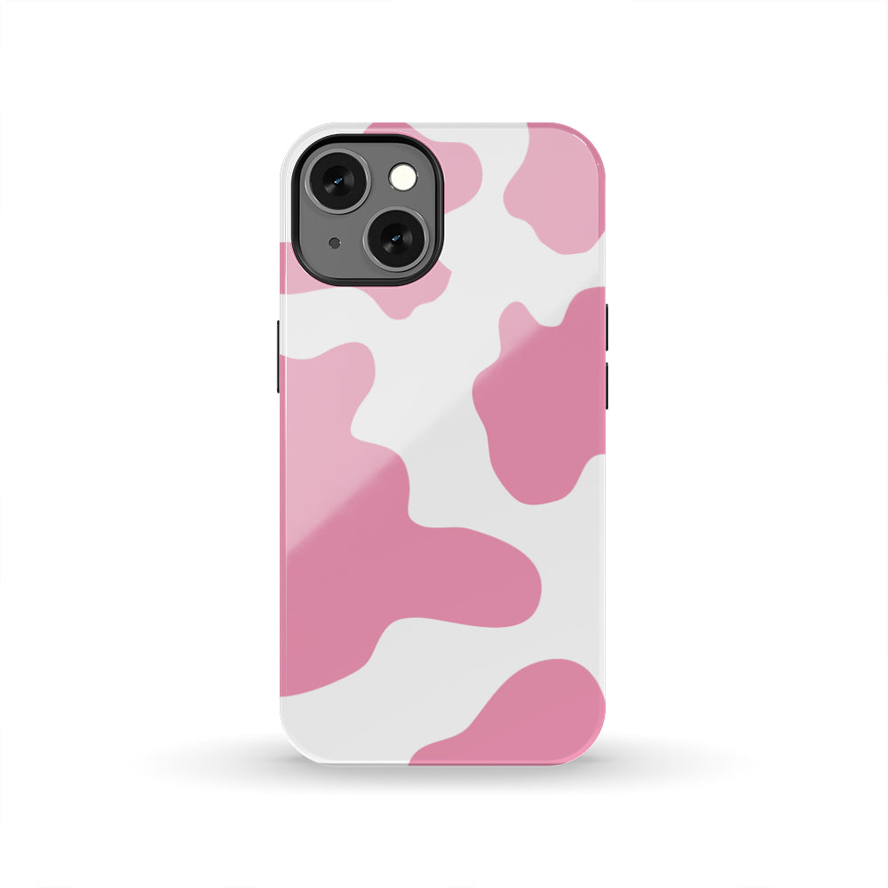 Pastel Pink And White Cow Print Tough Phone Case