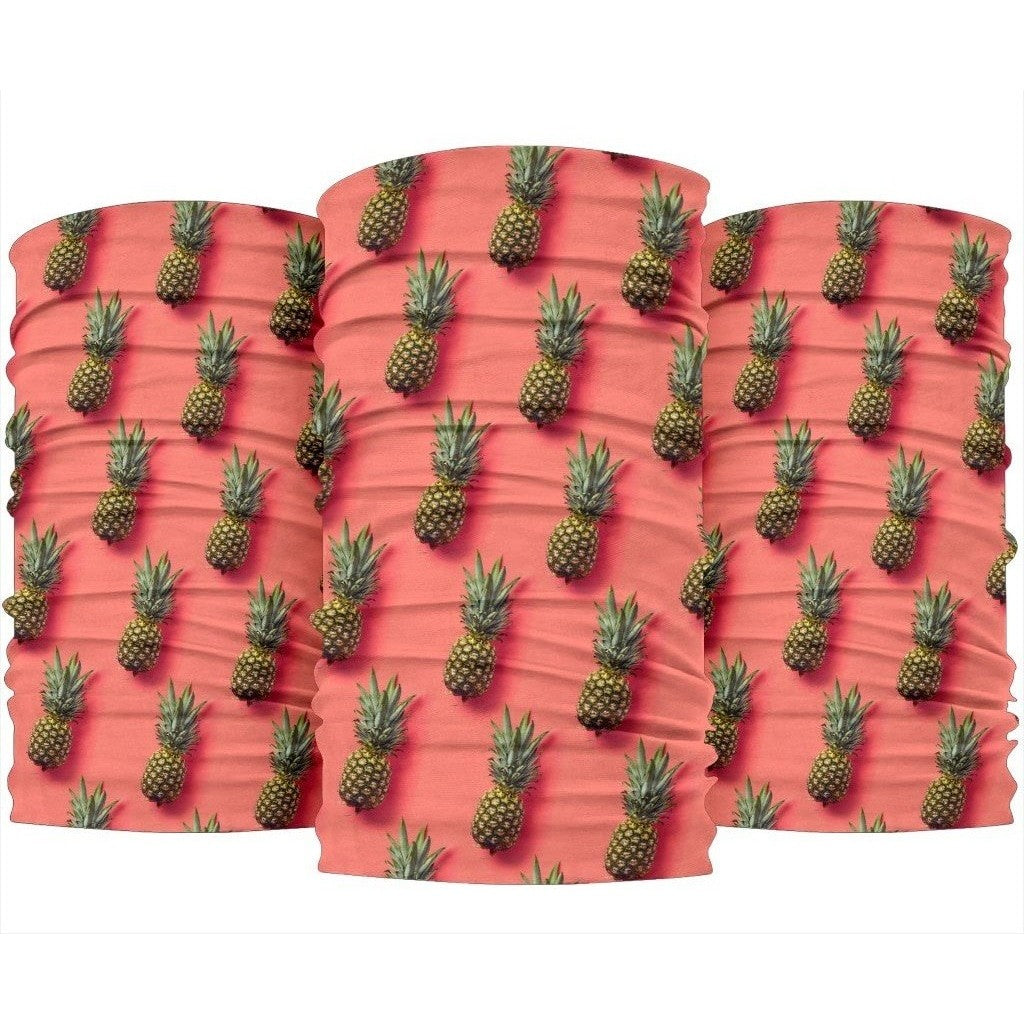 Pastel Pink Pineapple Pattern Print 3-Pack Bandanas