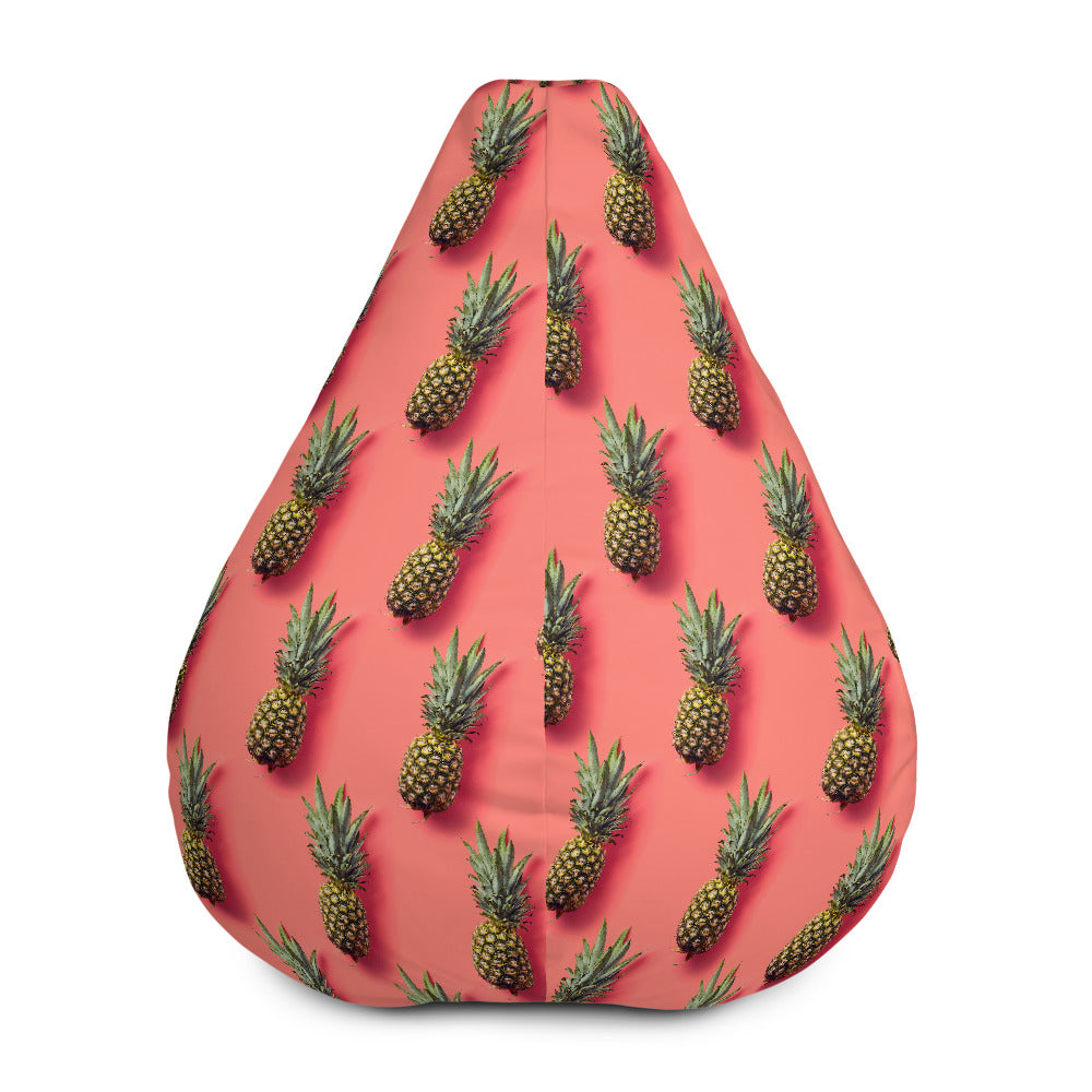 Pastel Pink Pineapple Pattern Print Bean Bag Cover