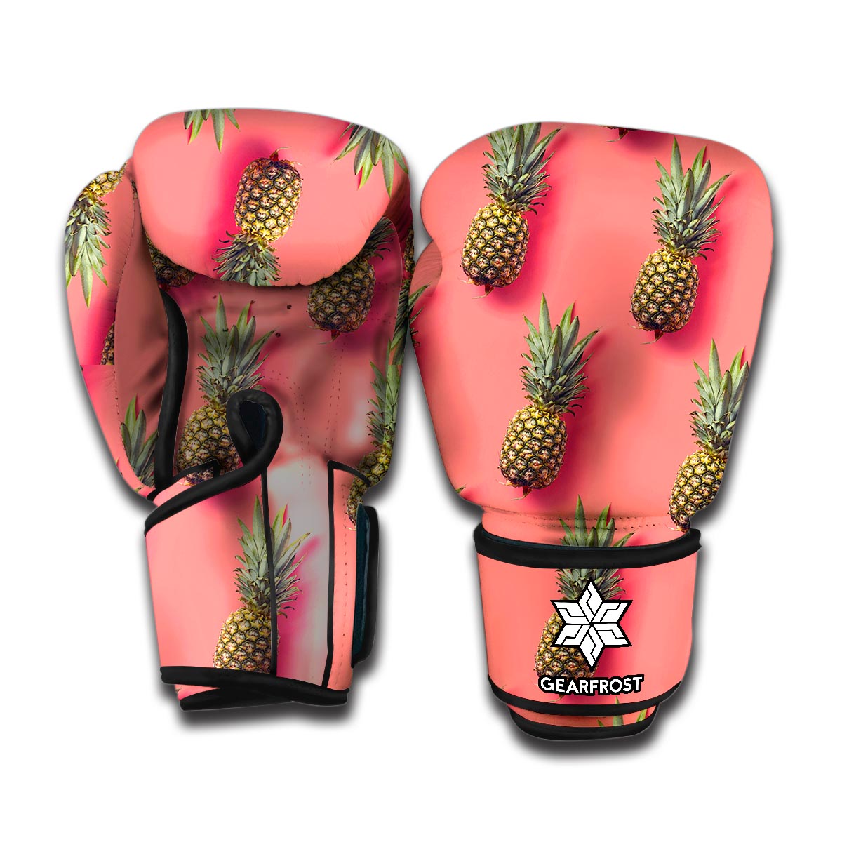 Pastel Pink Pineapple Pattern Print Boxing Gloves