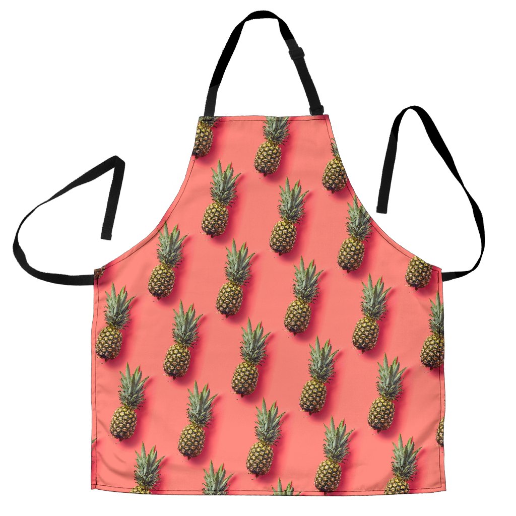 Pastel Pink Pineapple Pattern Print Men's Apron