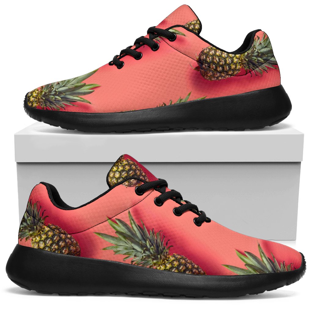 Pastel Pink Pineapple Pattern Print Sport Sneakers