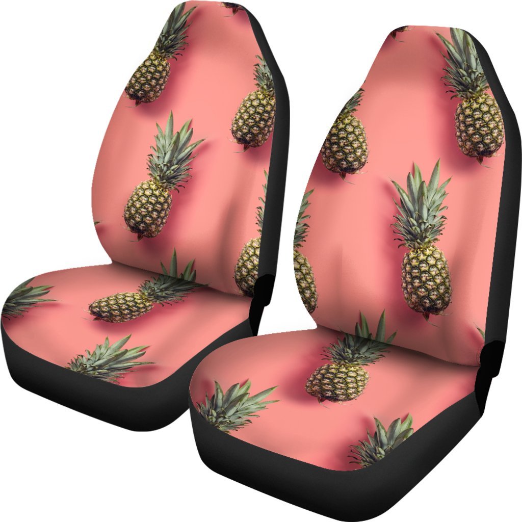 Pastel Pink Pineapple Pattern Print Universal Fit Car Seat Covers