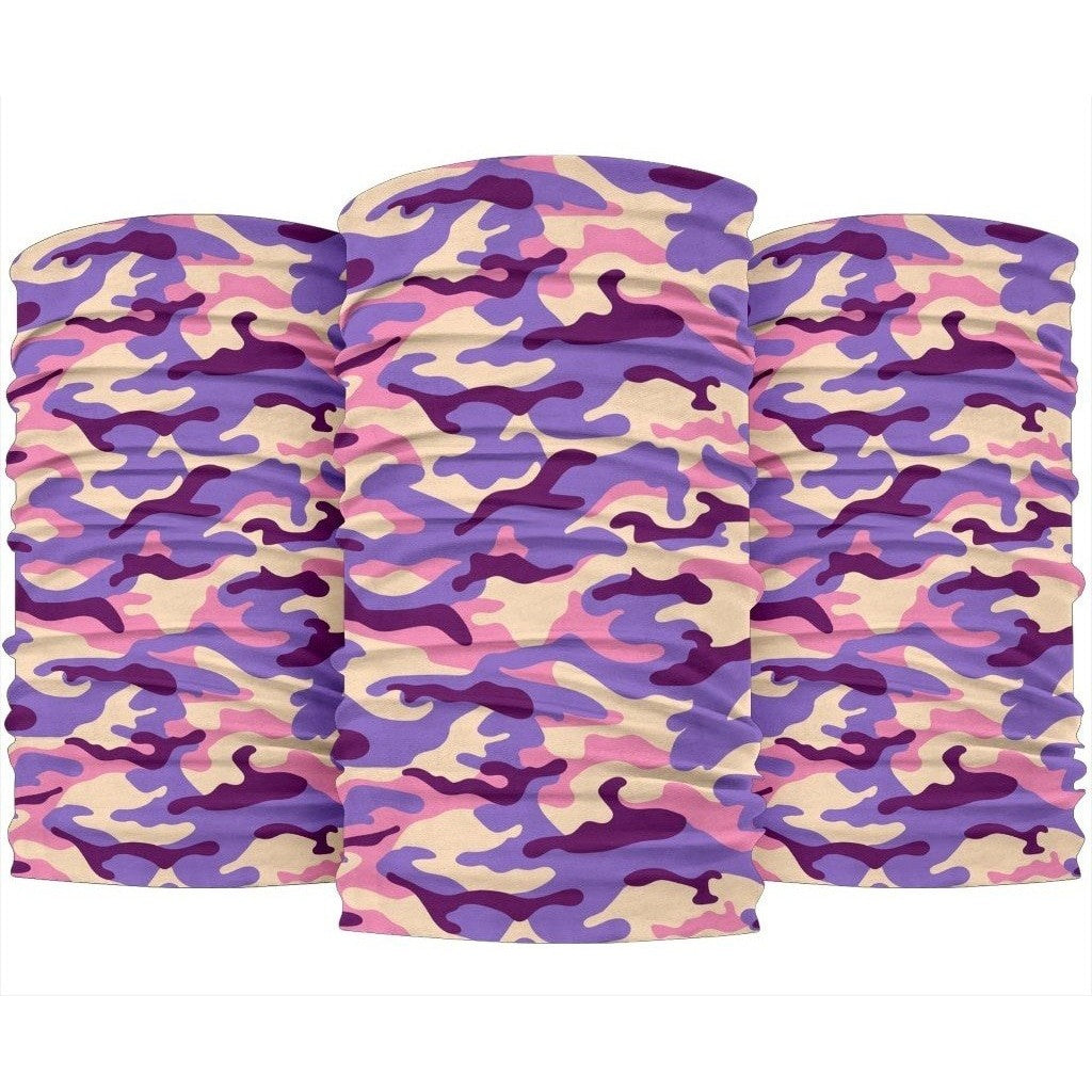 Pastel Purple Camouflage Print 3-Pack Bandanas