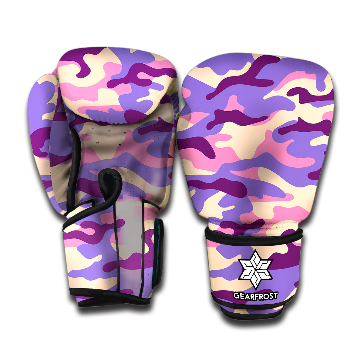 Pastel Purple Camouflage Print Boxing Gloves