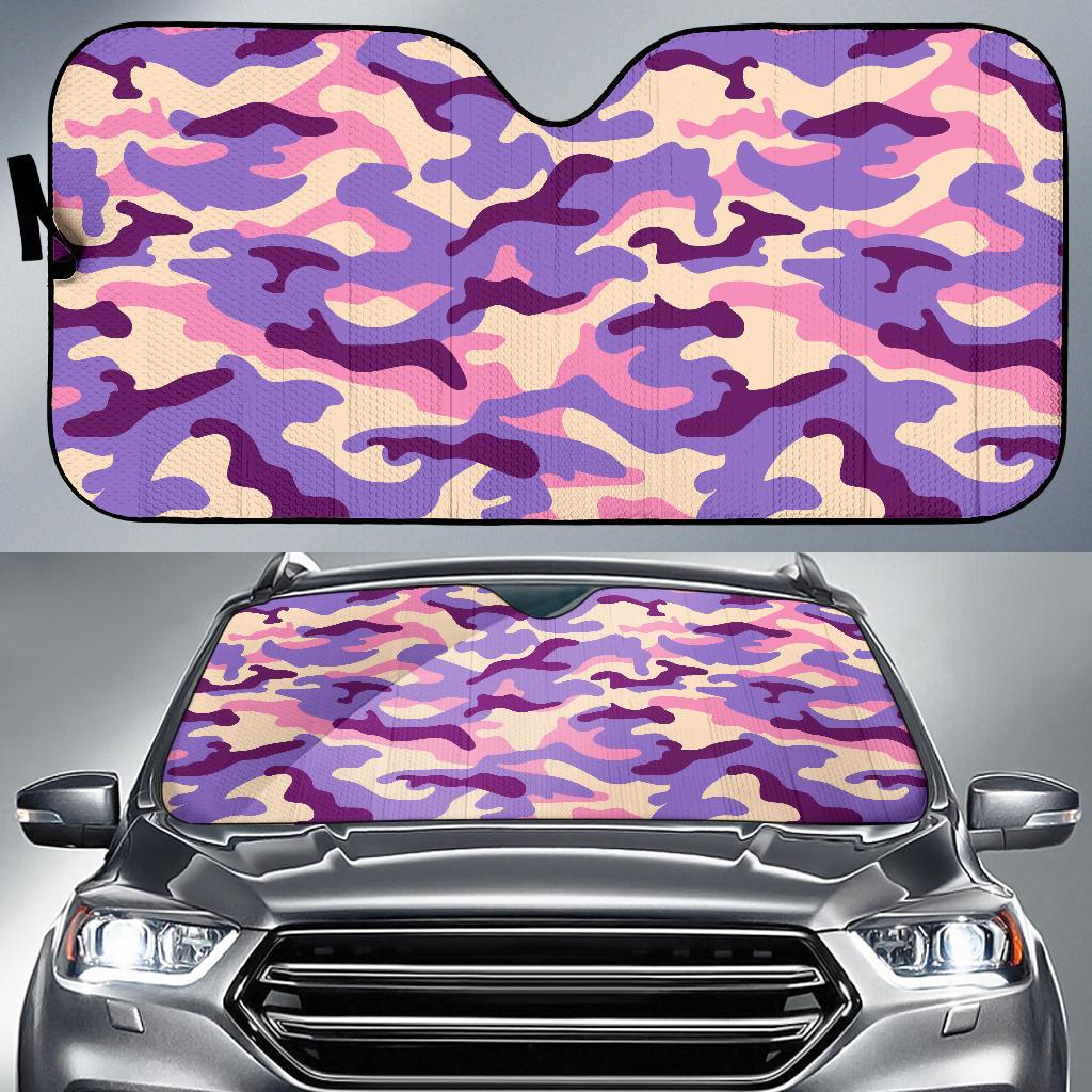 Pastel Purple Camouflage Print Car Sun Shade