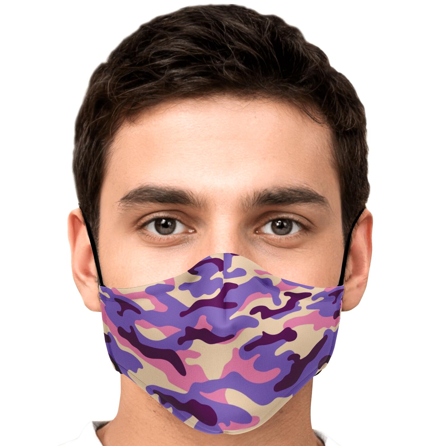 Pastel Purple Camouflage Print Face Mask