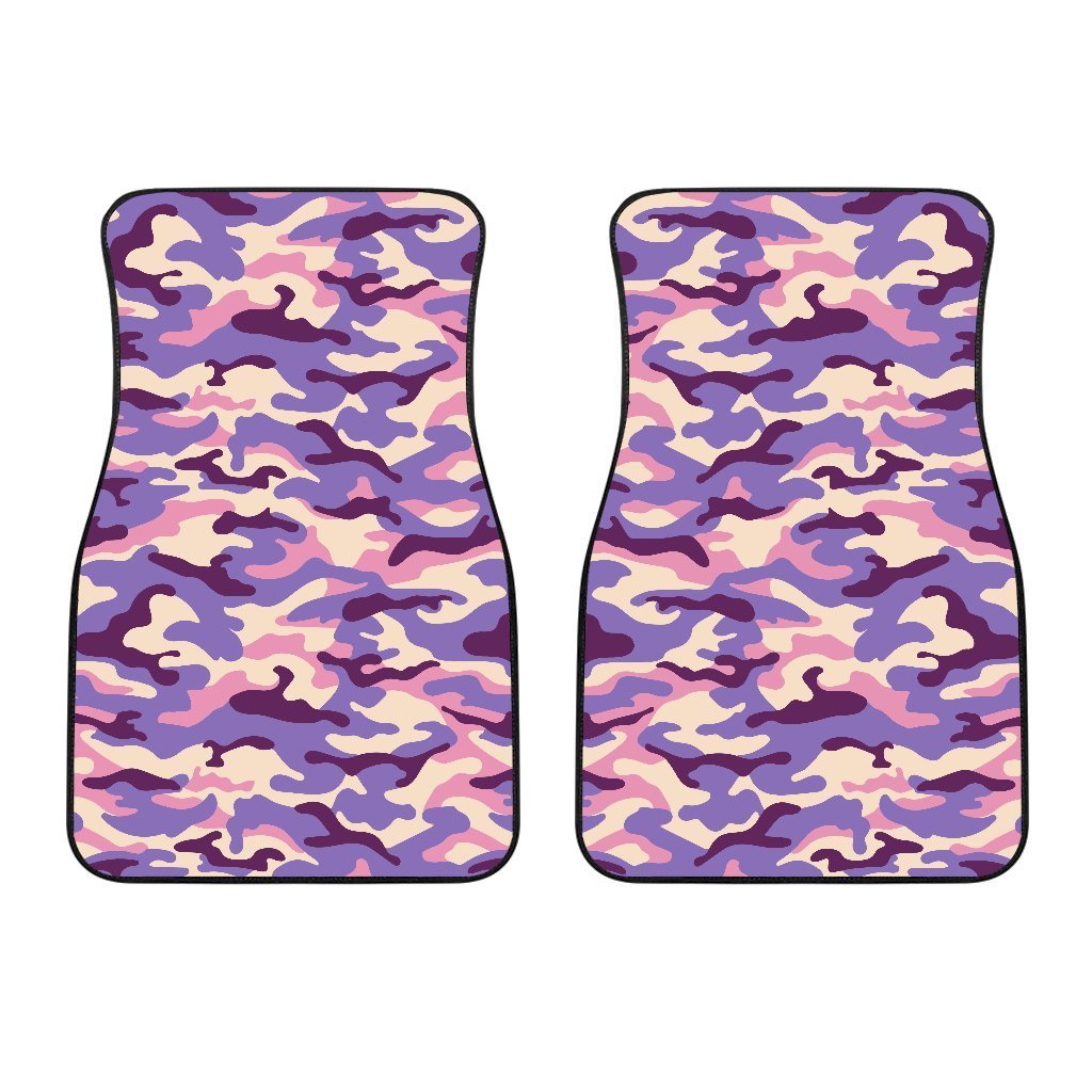 Pastel Purple Camouflage Print Front Car Floor Mats