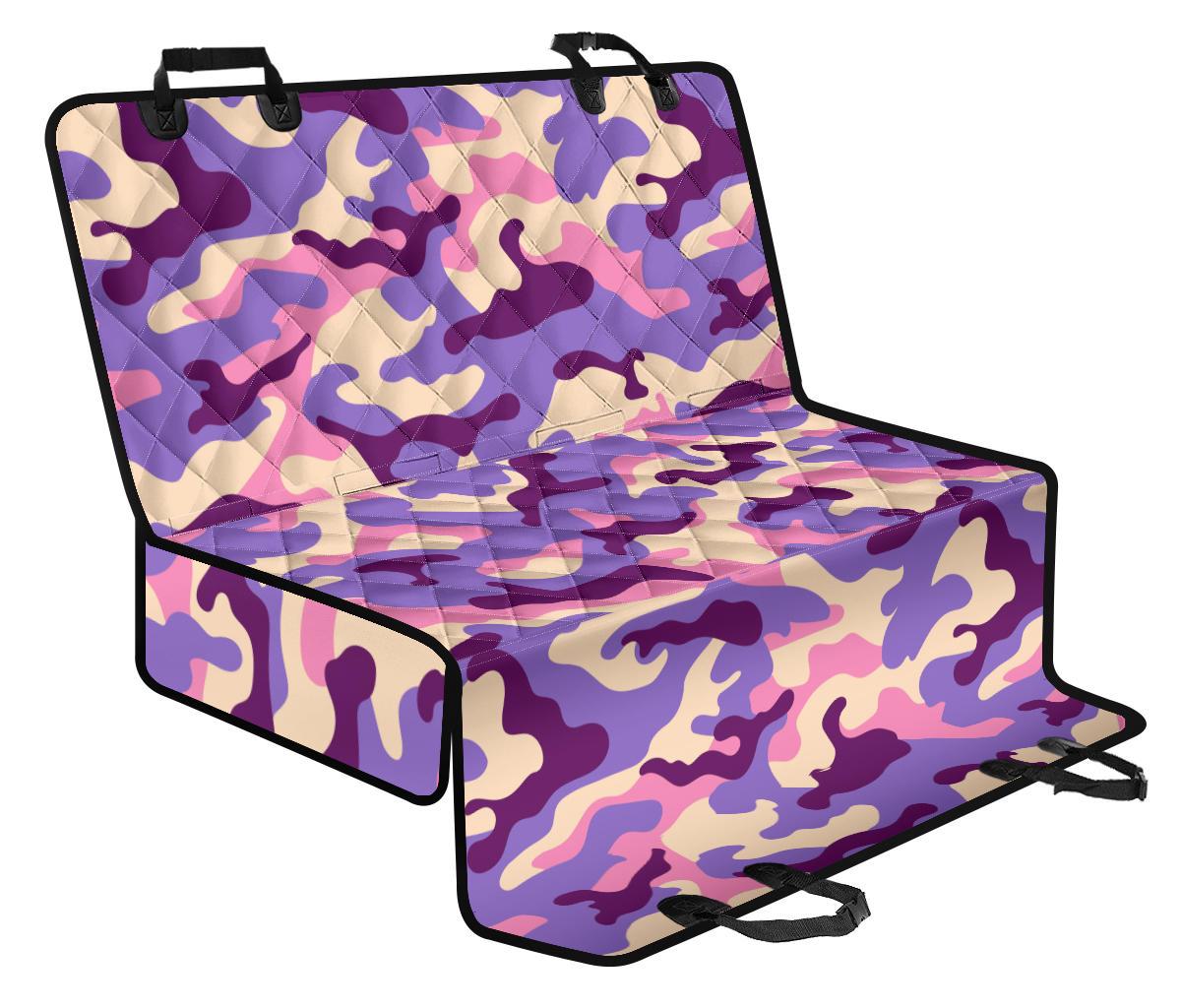 Pastel Purple Camouflage Print Pet Car Back Seat Cover