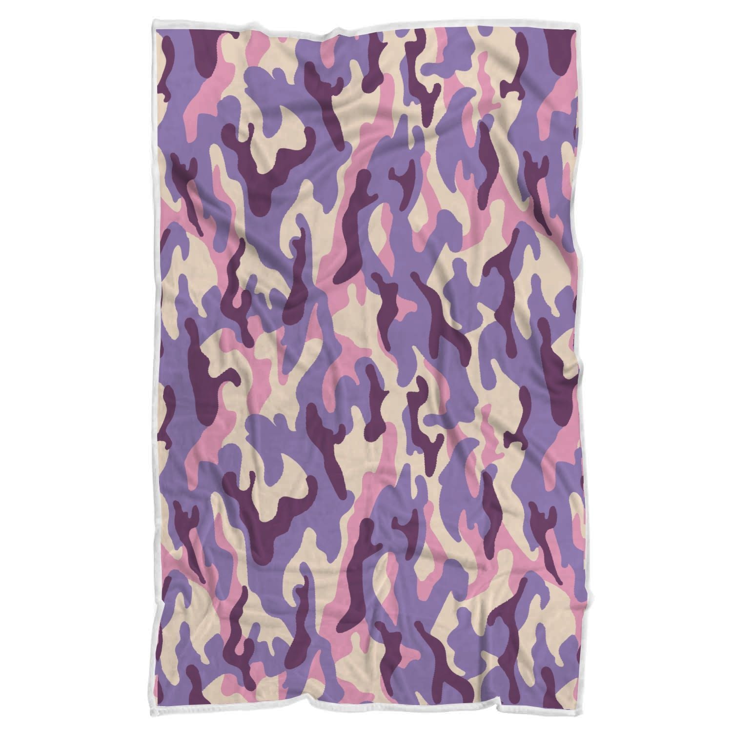 Pastel Purple Camouflage Print Sherpa Blanket