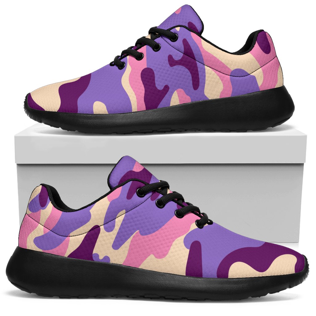 Pastel Purple Camouflage Print Sport Sneakers