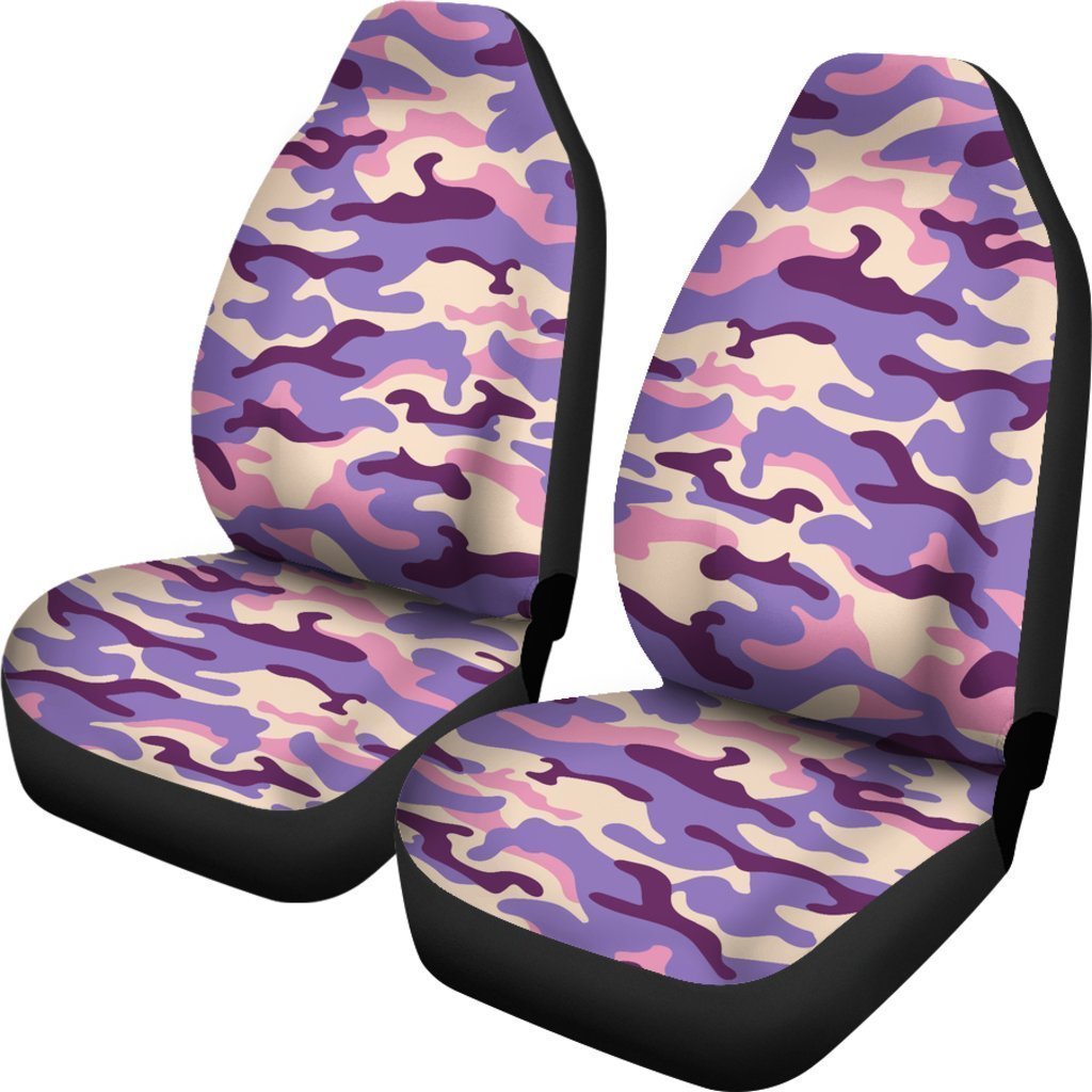 Pastel Purple Camouflage Print Universal Fit Car Seat Covers