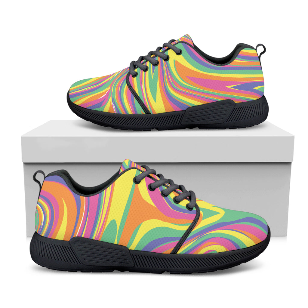 Pastel Rave Print Black Athletic Shoes