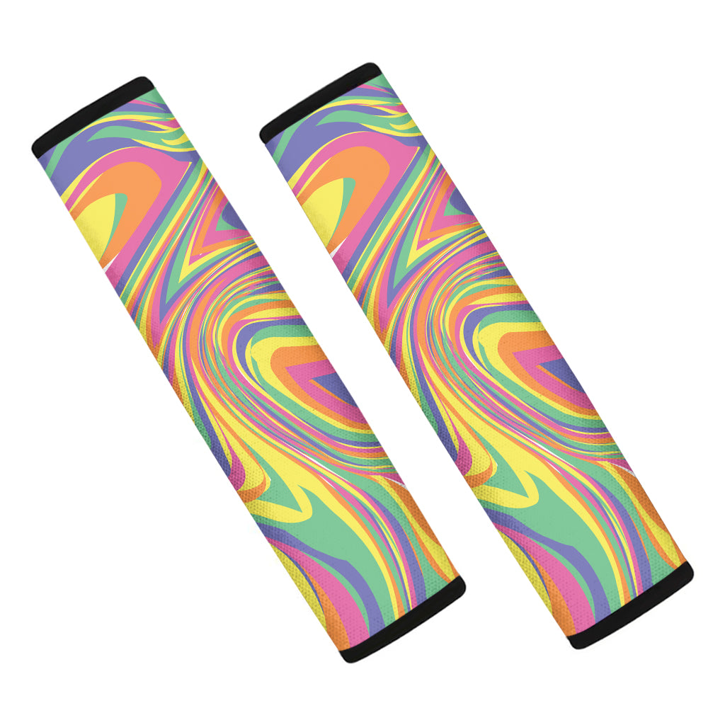 Pastel Rave Print Car Seat Belt Covers