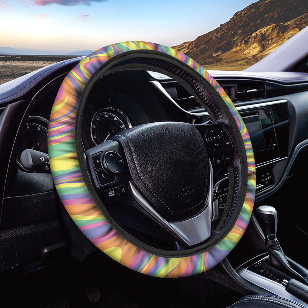 Pastel Rave Print Car Steering Wheel Cover