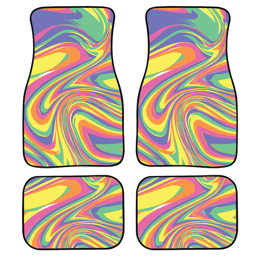 Pastel Rave Print Front and Back Car Floor Mats