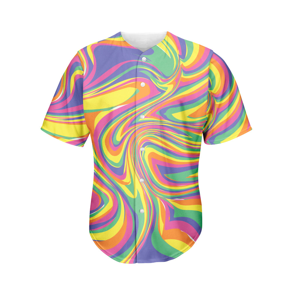 Pastel Rave Print Men's Baseball Jersey