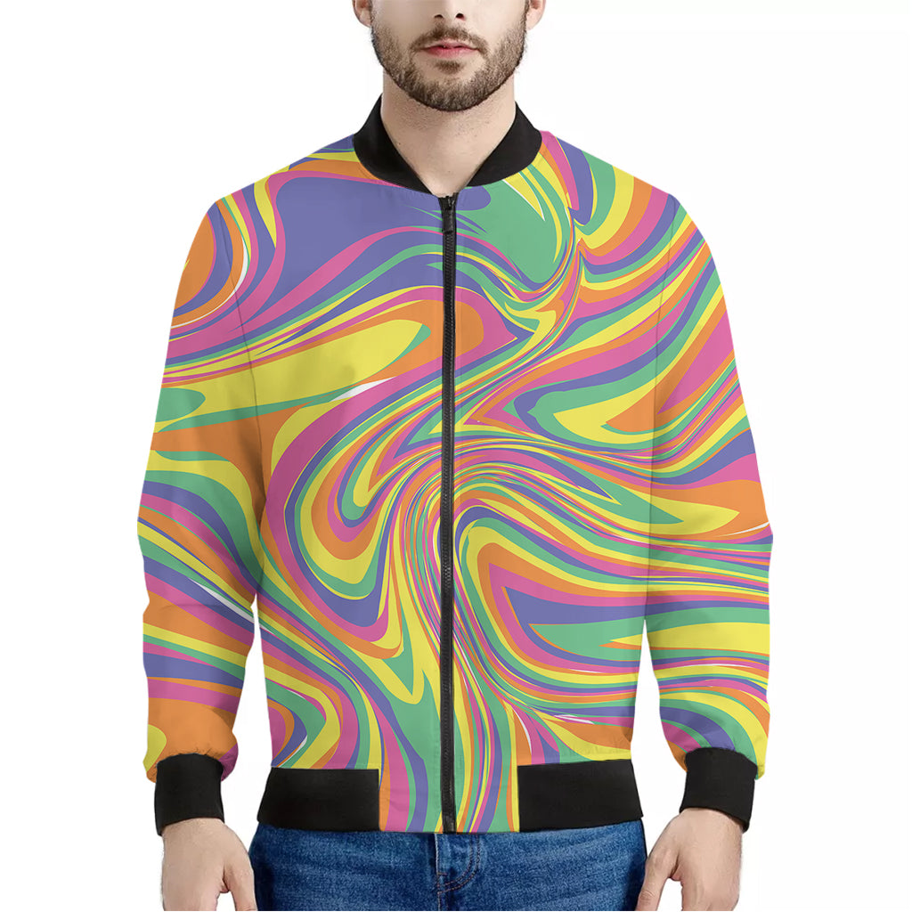 Pastel Rave Print Men's Bomber Jacket