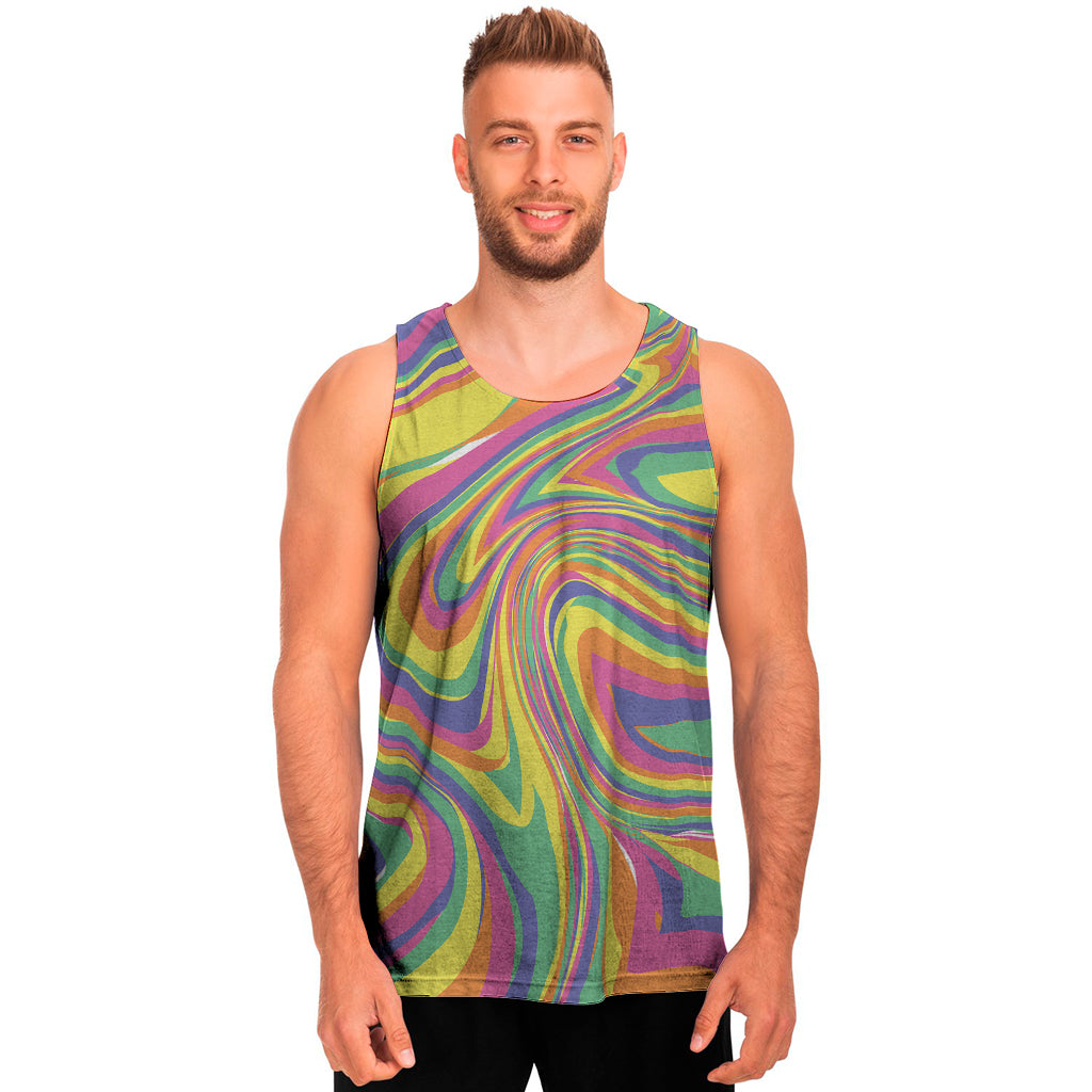 Pastel Rave Print Men's Tank Top