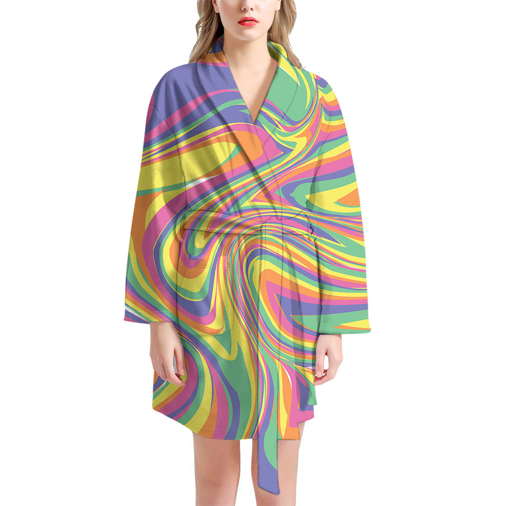 Pastel Rave Print Women's Bathrobe