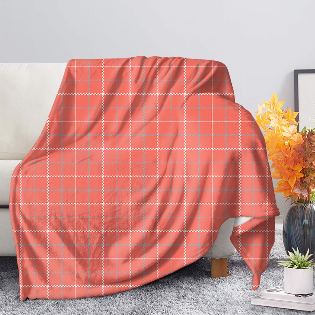 Pastel Red Tattersall Pattern Print Blanket