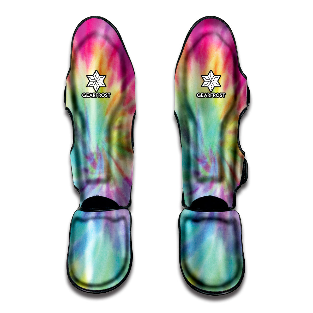 Pastel Spiral Tie Dye Print Muay Thai Shin Guards