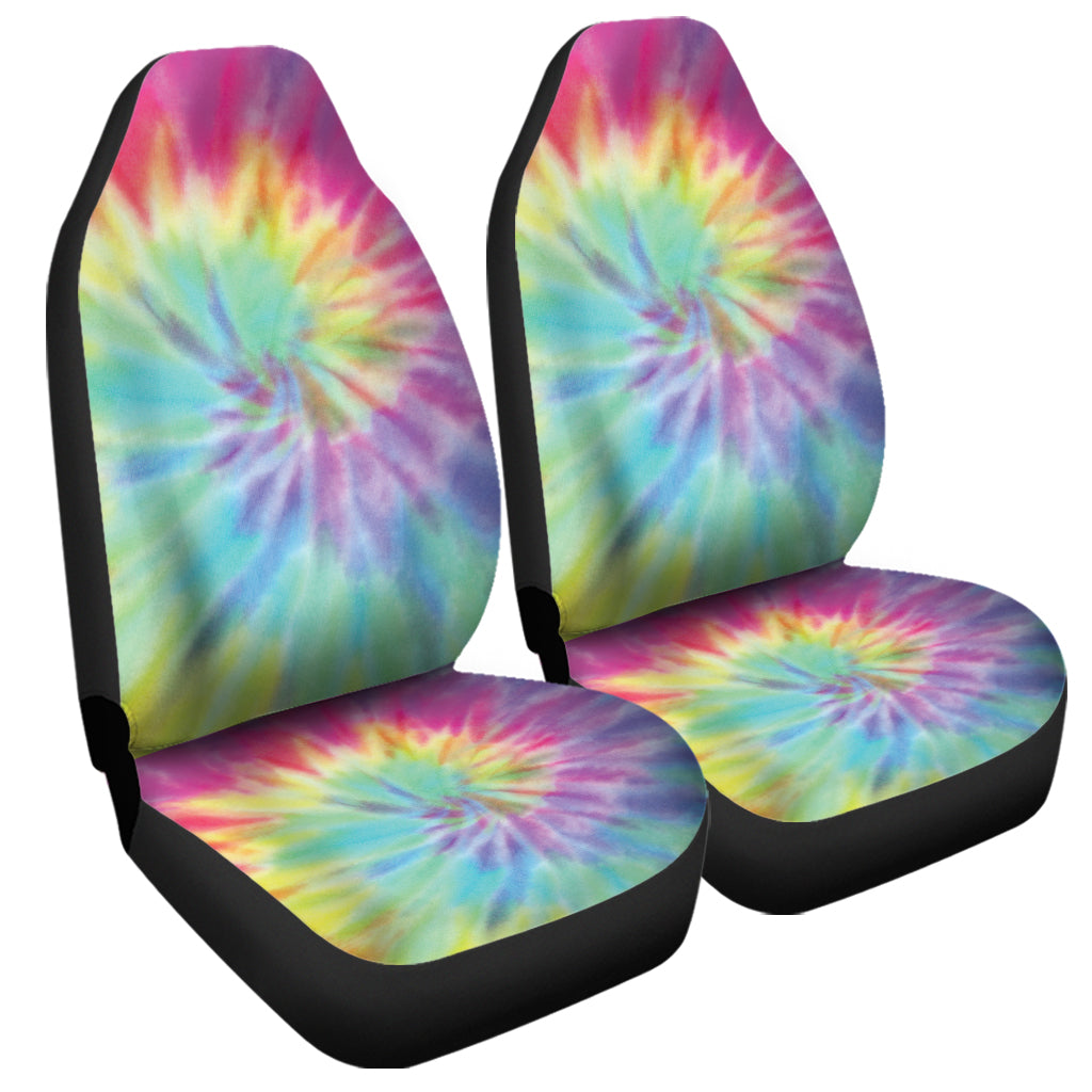 Pastel Spiral Tie Dye Print Universal Fit Car Seat Covers