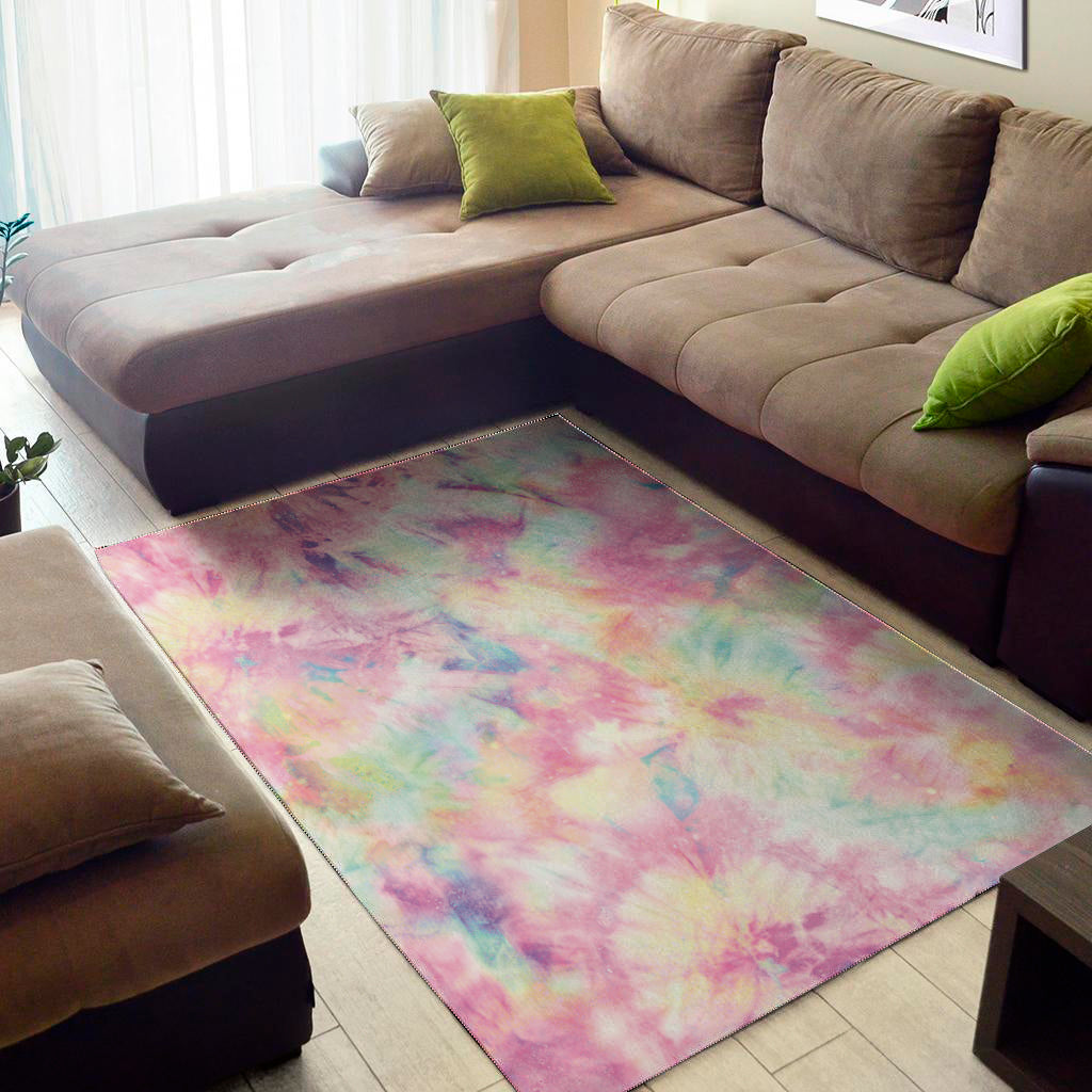 Pastel Tie Dye Print Area Rug