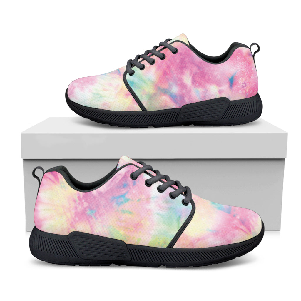 Pastel Tie Dye Print Black Athletic Shoes