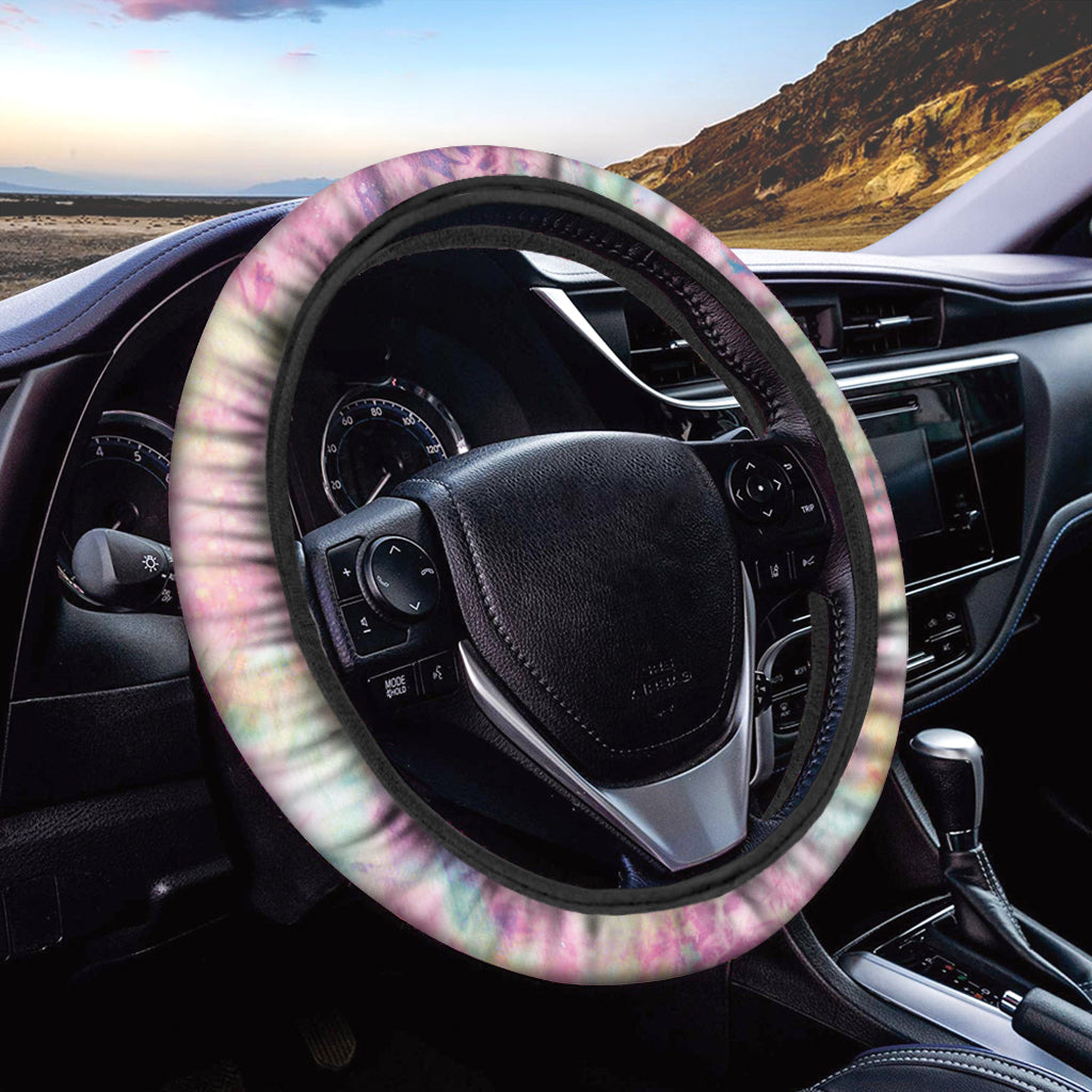 Pastel Tie Dye Print Car Steering Wheel Cover