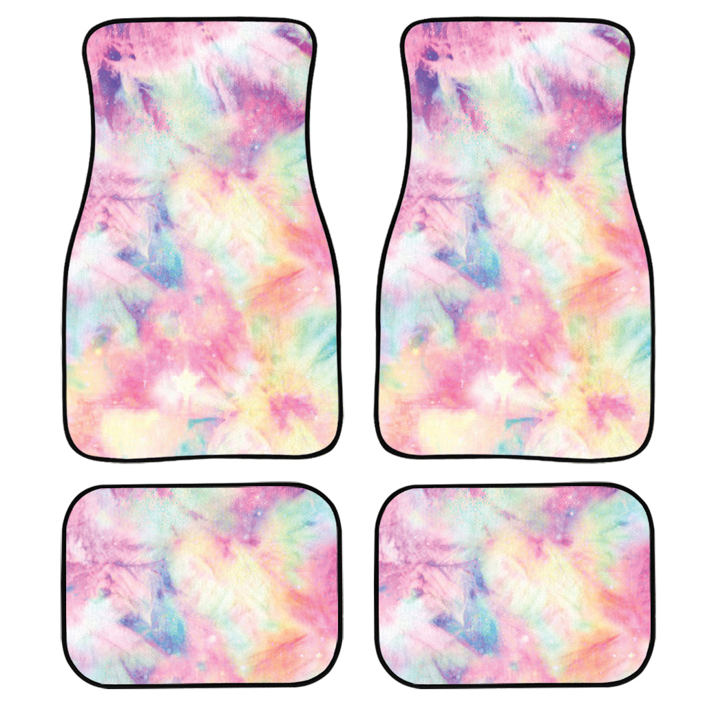 Pastel Tie Dye Print Front and Back Car Floor Mats